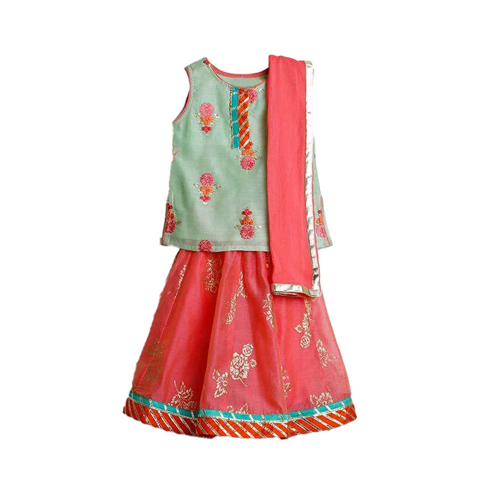 Pink Art Silk Lehenga Set