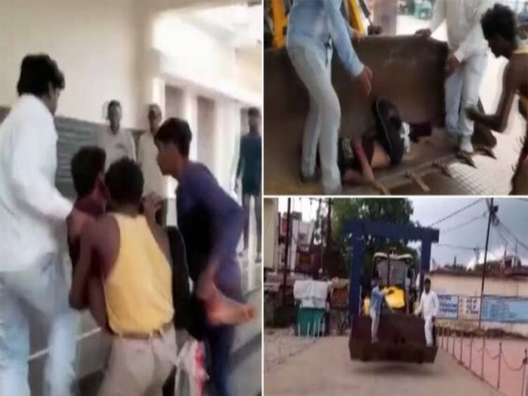 Accident victim taken to hospital on JCB machine in Madhya Pradesh | Watch Watch Video : விபத்தில் சிக்கிய இளைஞர் ! ஜேசிபி மூலம் மருத்துவமனைக்கு கொண்டுச்சென்ற அவலம் !