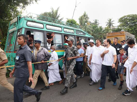 Photos: कांग्रेस की भारत जोड़ो यात्रा का आठवां दिन, राहुल गांधी ने शिवगिरी मठ में संतों से की मुलाकात