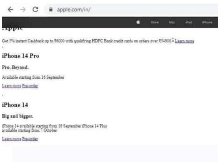 Apple Website Down For Users Ahead Of iPhone 14 Sale On September 16: Know Everything