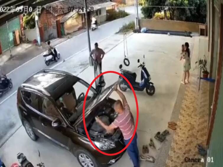 AUTOIn a tragic video, a man is seen being struck by a wrecked car as he works to fix it Tragic video: వైరల్ వీడియో - కారు రిపేర్ చేస్తుండగా ఘోరం, ఇలా మీరు అస్సలు చేయొద్దు!