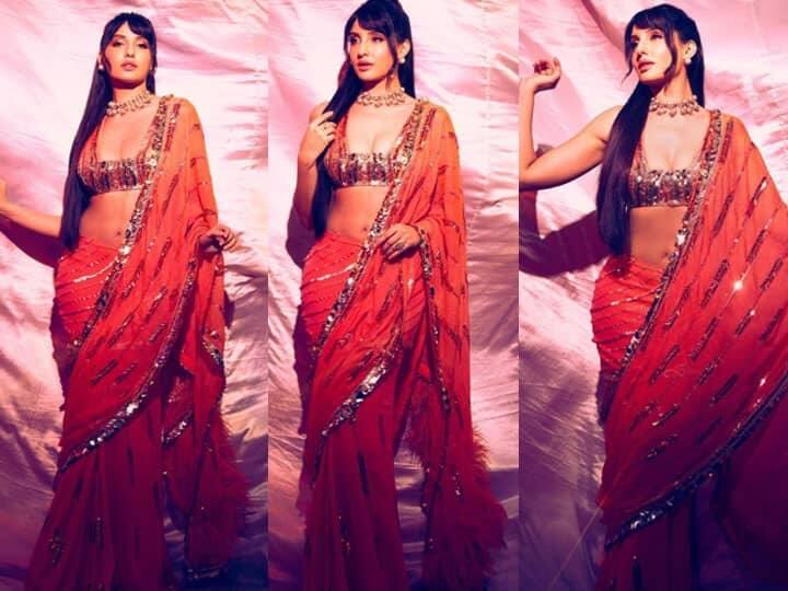 Nora Fatehi Pics: સ્ટાર ડાન્સર અને એક્ટ્રેસ નોરા ફતેહી ફરી એકવાર ચર્ચામાં છે, નોરા ફતેહી જલદી અજય દેવગન અને રકુલ પ્રીત સિંહની ફિલ્મ 'થેન્ક ગૉડ'માં દેખાશે. પરંતુ આ પહેલા સોશ્યલ મીડિયા પર લાઇમલાઇટમાં આવી ગઇ છે. તેને પોતાના નવા ફોટોશૂટની તસવીરથી ઇન્ટરનેટ પર ધમાલ મચાવી દીધી છે.