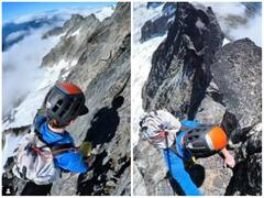 सीधी खड़ी चट्टानों पर मौत से खेलता नजर आया शख्स, सांसें रोक देगा वीडियो