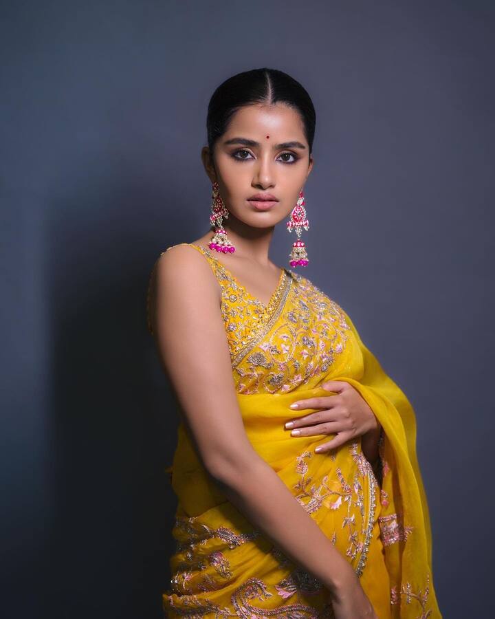 పసుపు రంగు చీరలో ముద్దబంతి పువ్వులా మెరిసిపోతున్న అనుపమా పరమేశ్వరన్. image credit:Anupama Parameswaran/Instagram