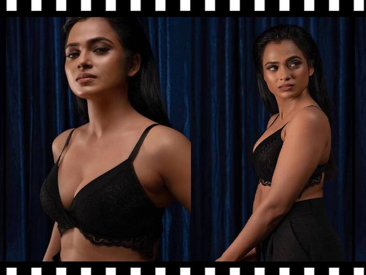 Actress Ramya  Pandian shares her black outfit glamorous photos on her Instagram மீண்டும் போட்டோ... பழைய அஸ்திரத்தை எடுத்த ரம்யா பாண்டியன்!