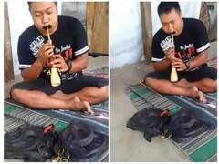 जाल में बंद सांप के सामने बजा रहा था बीन, प्रैंक होने पर मुंह में आ गया कलेजा