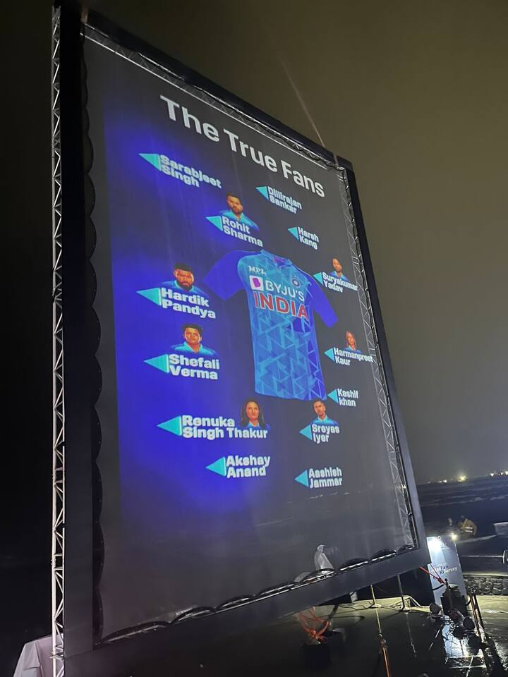 विश्वचषकासाठी तयार करण्यात आलेल्या खास जर्सीचे मुंबईमध्ये अनावरण झालं.