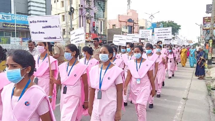 World Heart Day : சர்வதேச இருதய தினம்: தர்மபுரியில் செவிலிய மாணவ மாணவிகள் விழிப்புணர்வு ஊர்வலம்!