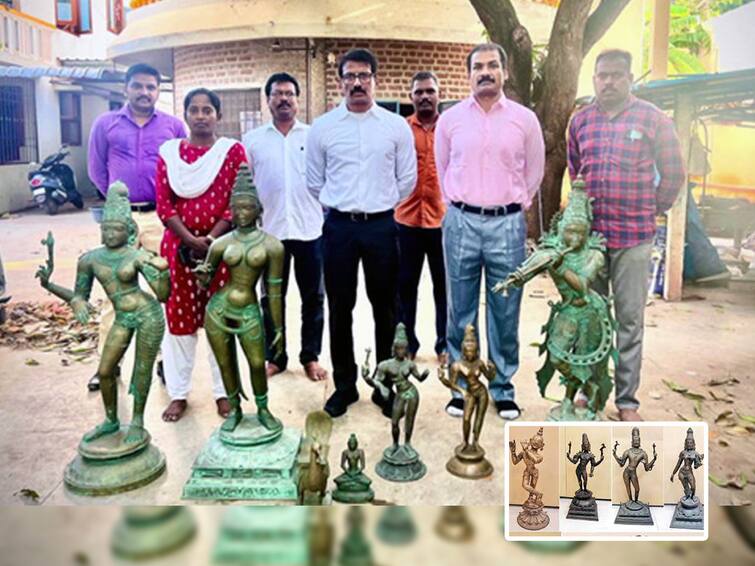 Crime Kumbakonam idol smuggling police seized 7 metal idols in Auroville Crime : ஆரோவில்: 7 உலோக சிலைகளை பறிமுதல் செய்த  கும்பகோணம் சிலை கடத்தல் தடுப்பு போலீசார்.. விவரம்..