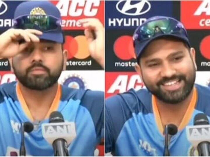 india vs australia rohit sharma reaction on reporters long question mohali t20 VIDEO: रोहित से प्रेस कॉन्फ्रेंस में रिपोर्टर ने पूछा लंबा सवाल, कप्तान का रिएक्शन देख आपको भी आ जाएगी हंसी