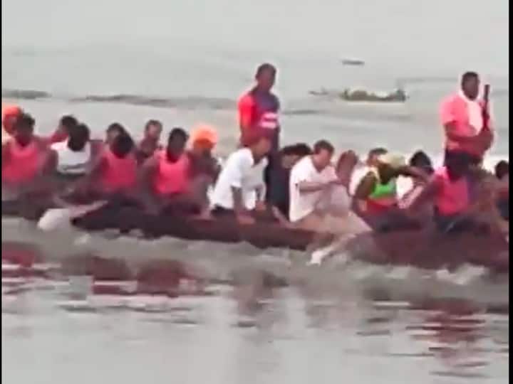 Congress Leader Rahul Gandhi Participates In A Snake Boat Race In Kerala Watch Video Congress Leader Rahul Gandhi Participates In Snake Boat Race In Kerala. Watch Video