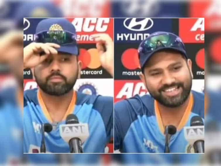 Rohit Sharma gives Funny reaction after reporter asks him question see video Rohit Sharma : रोहितला पत्रकाराने विचारला प्रश्न, हिटमॅनने दिली मजेशीर रिएक्शन, पाहा VIDEO