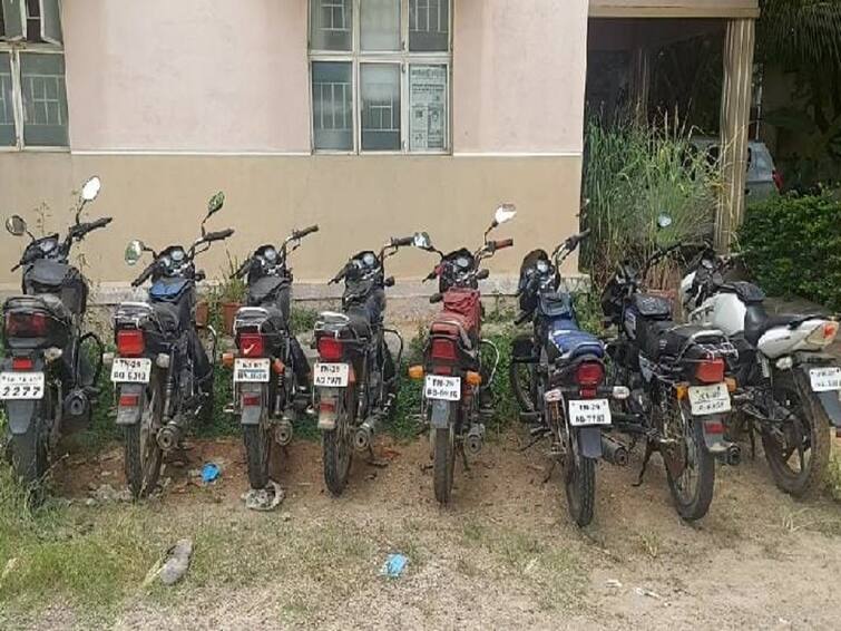 city police arrested a person involved in two wheeler theft with the help of CCTV TNN தருமபுரியில் இருசக்கர வாகன திருட்டில் ஈடுபட்ட நபர்; சிசிடிவி உதவியுடன் பிடித்த போலீசார்