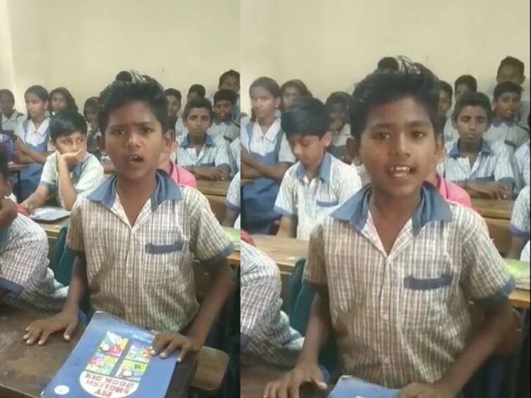 Viral Video school student sings chandra song from movie Chandramukhi Viral Video :  विद्यार्थ्यानं गायलेल्या 'चंद्रा' लावणीनं नेटकऱ्यांना लावलं वेड; अमृता खानविलकरकडून कौतुक, व्हिडीओ तुफान व्हायरल