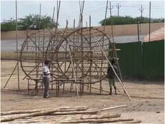 आगरा के रामलीला मैदान में रावण का पुतला बनाने में जुटे मुस्लिम कारीगार, 40 वर्षों से दे रहे योगदान