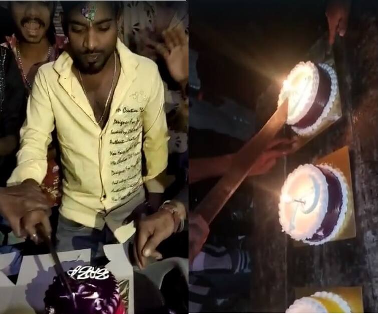 Cake Cutting With Sword Pune man arrested for cutting cake with sickle while Mumbai teen cuts birthday cakes with sword in Borivali Cake Cutting With Sword : तलवार, कोयत्याने केक कापणं महागात; पुण्यात एकाला बेड्या तर मुंबईतील तरुणाचा शोध सुरु