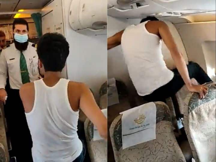 Video: Pakistan man kicks window, argues with officials on Peshawar-Dubai flight, blacklisted by airlines Video: પાકિસ્તાની યુવકે ચાલુ ફ્લાઈટે બારીનો કાચ તોડવાનો પ્રયત્ન કર્યો, યાત્રીઓના શ્વાસ થંભી ગયા