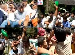 इलाहाबाद सेंट्रल यूनिवर्सिटी में पुलिस और छात्रों में झड़प, पेट्रोल छिड़कर छात्र ने की खुद को जिंदा जलाने की कोशिश