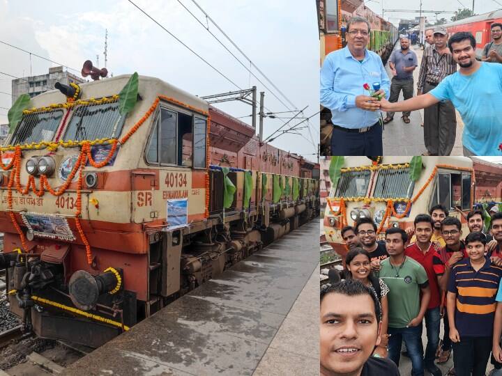 त्रिवेंद्रम और निजामुद्दीन के बीच चलने वाली राजधानी एक्सप्रेस के अंतिम डीजल इंजन को रेल प्रशंसकों ने भावनात्मक विदाई दी. डीजल इंजन और लोको पायलेट को गुलाब देकर युवाओं ने सेल्फी भी खींची.