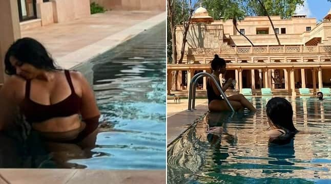 Bikini Look: Anil Kapoor's hot daughter Rhea Kapoor doing fun in sea in bikini with husband, see photos Bikini Look: અનિલ કપૂરની દીકરીએ બિકીનીમાં આપ્યા પૉઝ, બીચ પરની તસવીરો વાયરલ