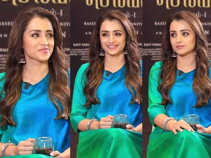 Trisha ponniyin selvan promotion photos: ஓமனப்பெண்ணே..நடிகை த்ரிஷாவின் லேட்டஸ்ட் போட்டோஸ்!