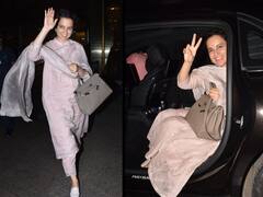 Kangana Ranaut Pics: सलवार सूट में कुछ यूं मुस्कुराती दिखीं कंगना रनौत, एयरपोर्ट से सामने आईं खूबसूरत तस्वीरें