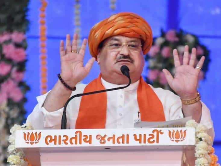 bjp national president jp nadda during gujarat visit said congress is brother sister party  Gujarat Election: ગુજરાતમાં જેપી નડ્ડાએ કૉંગ્રેસ પર સાધ્યું નિશાન, ભારત જોડો યાત્રાનો ઉલ્લેખ કરી કહી આ વાત