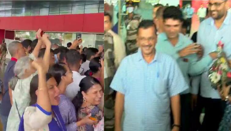 Gujarat Election People slogans of Modi Modi during Kejriwal entry at Vadodara airport Vadodara : એરપોર્ટ પર કેજરીવાલની એન્ટ્રી થતાં જ લાગ્યા મોદી મોદીના નારા, સામે AAPએ શું કર્યું?
