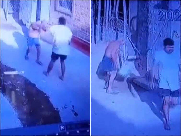 Jodhpur News Man Caught On Camera Mercilessly Beating Elderly Father In Street Held Jodhpur News: కన్నతండ్రిని కర్రతో చావబాదిన కుమారుడు- వైరల్ వీడియో!