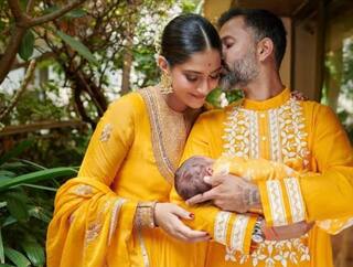 Sonam Kapoor and Anand Ahuja name their baby boy Vayu, share first picture Sonam Kapoor Sons Name: સોનમ કપૂર અને આનંદ આહુજાએ દિકરાના નામની જાહેરાત કરી, લેટેસ્ટ તસવીરમાં જોવા મળી દિકરાની ઝલક