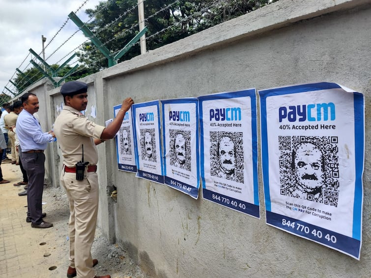 Karnatak 'PayCM' Posters Put Up In Bengaluru, Basavraj Bommai Orders Inquiry '40% Accepted Here': 'PayCM' Posters Put Up In Bengaluru, Bommai Orders Inquiry