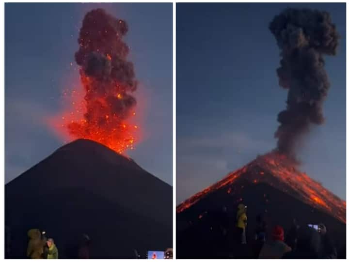 Volcano exploded while Tourist watching the romantic sunset View Video: सुनहरी शाम का नजारा देखते समय ज्वालामुखी में हुआ धमाका, चंद फासले पर दिखी मौत