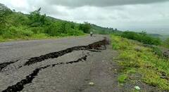 PHOTO : नवरात्रोत्सवाच्या तोंडावर कोल्हापुरातील जोतिबा डोंगराचा मुख्य रस्ता पुन्हा खचला