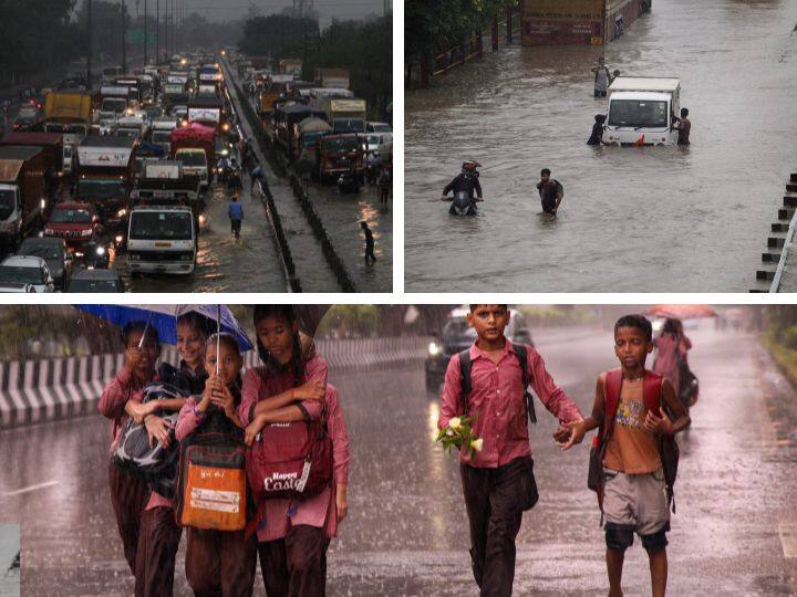 Heavy Rain: दिल्ली-एनसीआर और गुरुग्राम में भारी बारिश (Heavy Rain) के कारण लोगों को जलभराव और लंबे जाम का सामना करना पड़ा. तस्वीरों में ये देखा जा सकता है कि बारिश के बाद जलजमाव से क्या स्थिति रही.