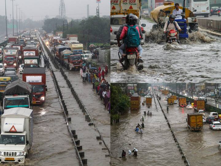 Gurugram Rain: बारिश के बाद का ये मंजर दिल्ली से सटे हाईटेक सिटी गुरुग्राम की हैं. इन तस्वीरों को देखकर कौन कहेगा कि ये दिल्ली-गुरुग्राम Expressway की तस्वीरें हैं. जिससे रोज लाखों वाहन गुजरते हैं.