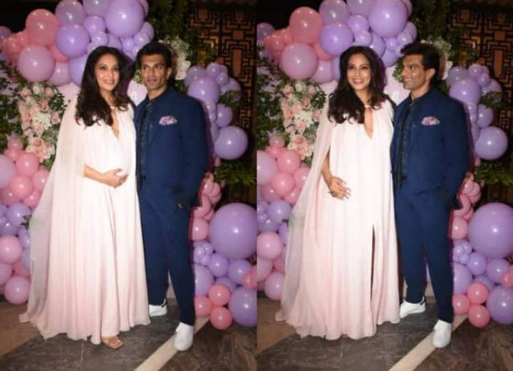 Bipasha Baby Shower Photos : ડીપ નેક સ્લિટ ગાઉન પહેરી બિપાશા બસુએ સેલિબ્રેટ કર્યું બેબી શાવર,જુઓ તસવીરો