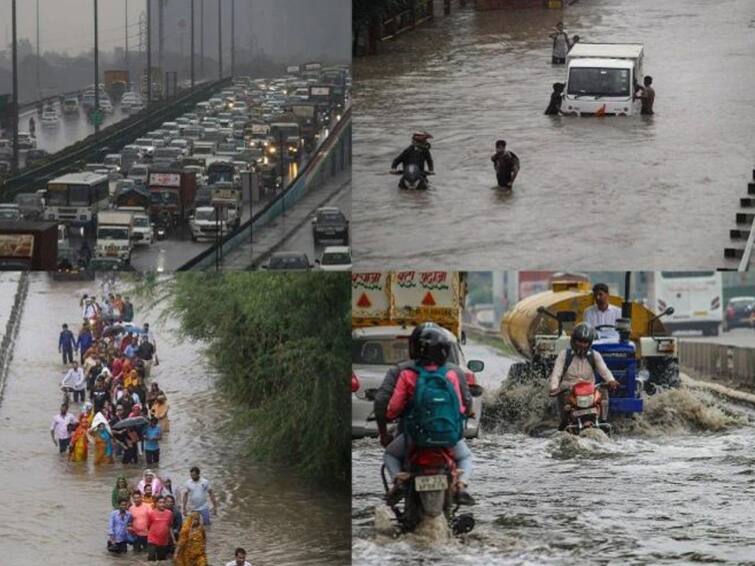 Noida Gurugram Rains Water world In Noida And Gurugram, WFH For Offices, Cars Under Water Noida Gurugram Rains: ఢిల్లీని మళ్లీ వణికిస్తున్న వర్షాలు, జలమయమైన రహదారులు