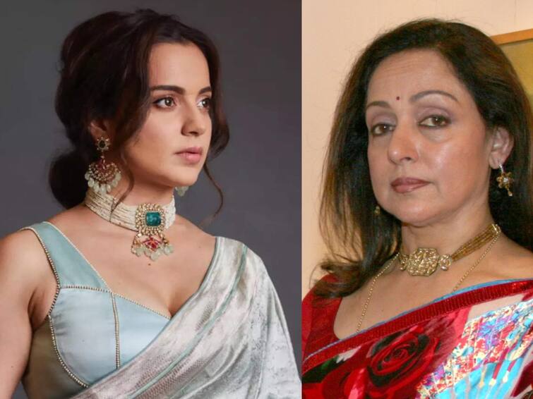 Hema Malini make a fuss on Kangana Ranaut Election Query Hemamalini : மதுரா தொகுதியில் கங்கனா ரணாவத் போட்டியா..? அப்செட்டான பா.ஜ.க. எம்.பி. ஹேமமாலினி..!