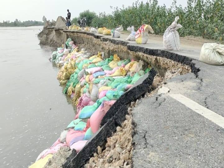 Ayodhya News: सरयू नदी के तबाही मचाने में बाद शुरू हुआ राहत कार्य, बोरियां लगाकर रोका जा रहा कटान Ayodhya Relief work started after the destruction of Saryu river ann Ayodhya News: सरयू नदी के तबाही मचाने में बाद शुरू हुआ राहत कार्य, बोरियां लगाकर रोका जा रहा कटान