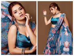 Avneet Kaur Pics: ब्लू कलर की प्रिटेंड साड़ी पहने कहर ढाती दिखीं अवनीत कौर, चेहरे की इस खूबसूरत नूर ने उड़ाई फैन्स की नींदें