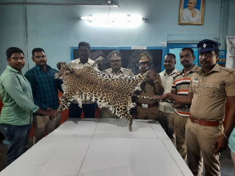 villupuram: smuggled  leopard skin from northern state to south tamilnadu by train TNN வட மாநிலத்தில் இருந்து தென் தமிழகத்திற்கு கடத்திவரப்பட்ட சிறுத்தை புலித்தோல்