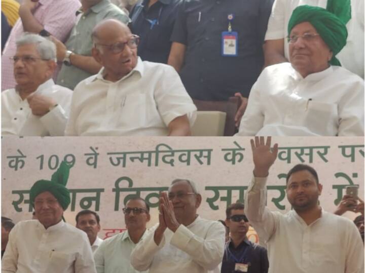 INLD Rally: विपक्ष एकजुट! हरियाणा के फतेहाबाद में एक मंच पर इकट्ठा हुए दिग्गज नेता Opposition Leaders attend the event birth anniversary celebration of Devi Lal in Fatehabad INLD Rally: विपक्ष एकजुट! हरियाणा के फतेहाबाद में एक मंच पर इकट्ठा हुए दिग्गज नेता