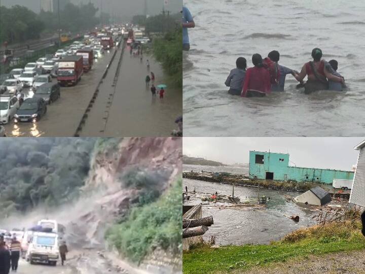 India Weather Rainfall Alert MP UP Rajasthan Waterlogging Delhi-NCR Uttarakhand Landslide Cyclone Washed Houses in Canada Rainfall: देश से विदेश तक आसमानी आफत, उत्तराखंड-यूपी समेत कई राज्यों में अलर्ट, कनाडा में आया तबाही का तूफान