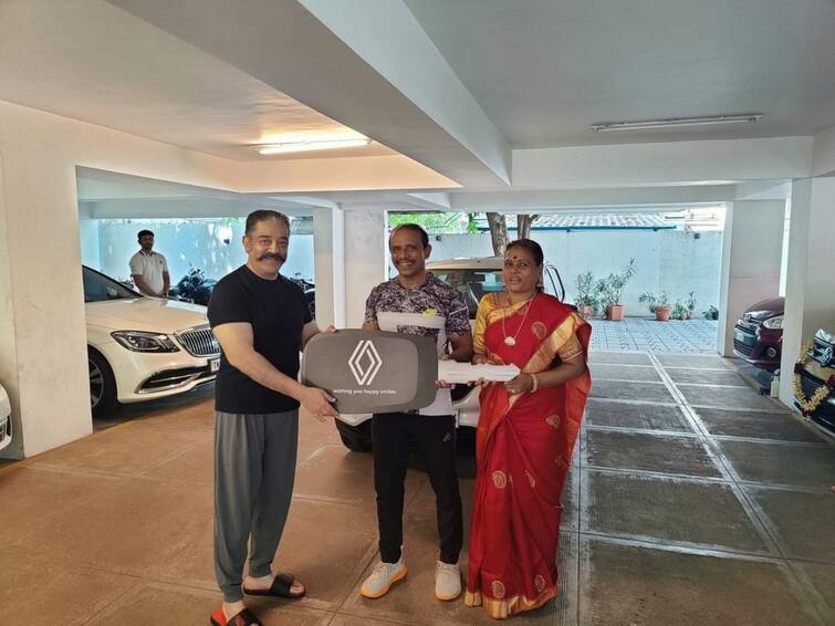 Indian 2 UlagaNayagan KamalHaasan Gifted Renault Car to His Fitness Trainer KamalHaasan: ‘இந்தியன் 2’ க்கு தயார்படுத்திய உடற்பயிற்சியாளருக்கு கார் வழங்கிய கமல்..! - முழு விபரம் உள்ளே!