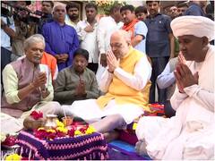 अमित शाह का गुजरात दौरा, नवरात्रि के पहले दिन मेलडी माता जी मंदिर में की पूजा, देखें तस्वीरें