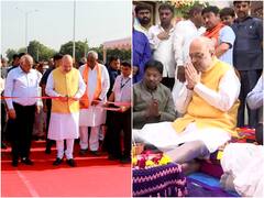 अमित शाह का गुजरात दौरा, नवरात्रि के पहले दिन मेलडी माता जी मंदिर में की पूजा, देखें तस्वीरें