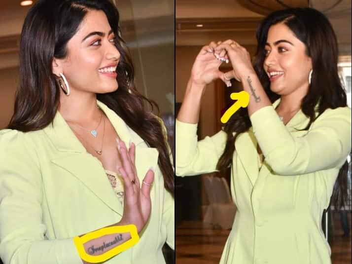 Rashmika Mandanna Tattoo Pics: શું તમે ક્યારેય નોંધ્યું છે કે સાઉથ સુપરસ્ટાર રશ્મિકાના હાથ પર ટેટૂ છે, ચાલો તમને તેનો અર્થ જણાવીએ.