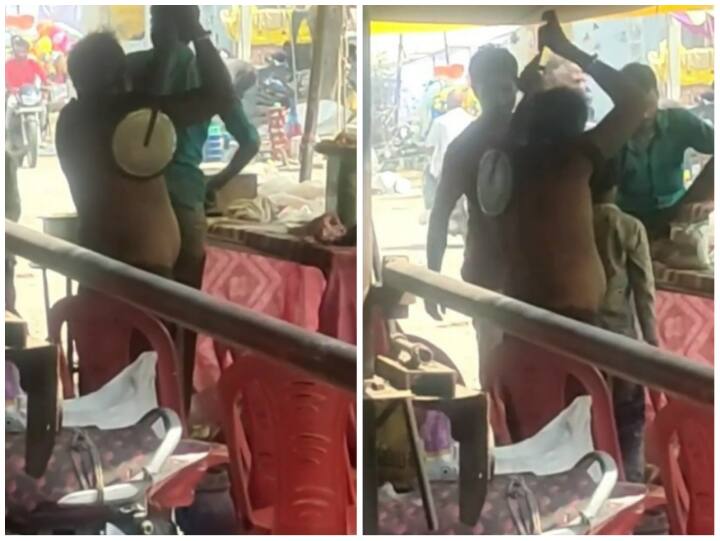 Street food vendor scratches His back From Utensil in viral video Video: समोसा-जलेबी के शौकीन हलवाई का ये वीडियो जरूर देख लें, करछी से खुजा रहा पीठ