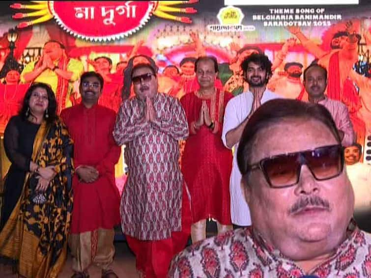 Kolkata News First Theme song sang by Madan Mitra in Belghoria Madan Mitra: পুজোয় প্রথম থিম সং গাইলেন মদন, ছন্দে মেলালেন পা-ও