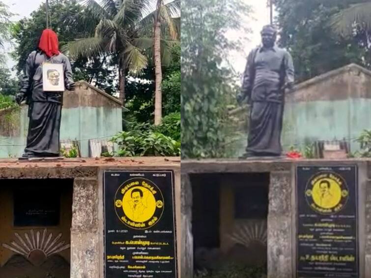 villupuram: Desecration of Anna statue in Kandamangalam; Police interrogating 3 people including Union BJP leader TNN விழுப்புரத்தில் அண்ணா சிலை அவமதிப்பு -  பாஜக ஒன்றிய தலைவரிடம்  போலீஸ் விசாரணை